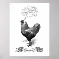 Mathemachicken Funny Math Chicken Pun Joke Poster