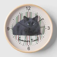 Clock - Black Cat Summer Time