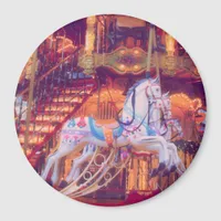 childhood dream - old horse carousel  magnet