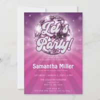 Retro Groovy Disco Party Photo Graduation  Invitation