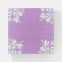 Purple and White Monogrammed   Paperweight