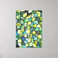 Contemporary  Minimalism Artdeco Green Pattern Canvas Print