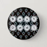 Best Dad with Neon Stars Pinback Button