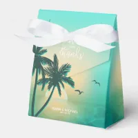 Tropical Isle Sunrise Love and Thanks Teal ID581 Favor Boxes
