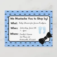 Mustache and Bow tie Baby Shower Invitation