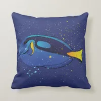 Blue Tang Tropcal Aquarium Fish Art Throw Pillow