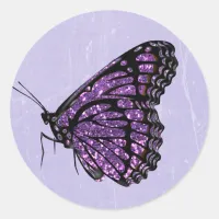 Purple Glittery Butterfly Stickers