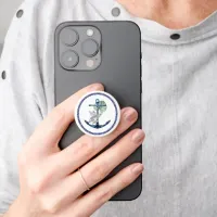 Tropical Anchor with Plants and Flowers PopSocket