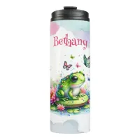 Personalized Toad, Flowers and Butterflies Thermal Tumbler