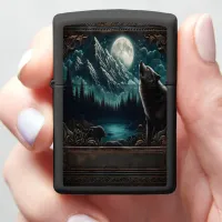 Wolf's Moonlight Serenade Zippo Lighter