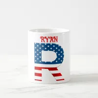 4th Of July Monogram Personalized Coffee Mug