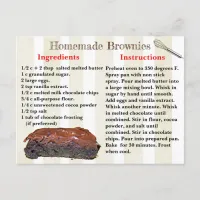 Homemade Brownies Recipe Postcard