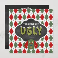 Chalkboard Ugly Sweater Christmas Party Invitation