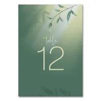 Shadow Leaf Wedding Vert. Green ID947 Table Number