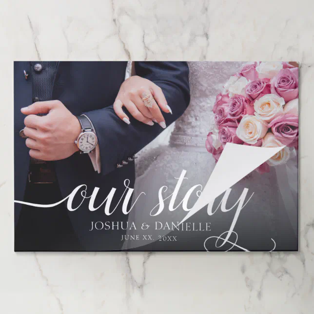 Elegant Our Story Photo Wedding Handwritten Paper Pad