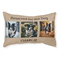 Reserved for the Dog Multi Photo Collage Brown Pet Bed