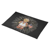 Vintage Nurse Bear with Modern White Fireworks Placemat