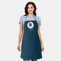 Custom Company Black Logo on Teal Staff Uniform Apron