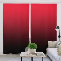 Red and Black Gradient Blackout Curtains