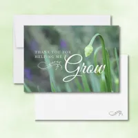 Flower Bud Green Teacher Appreciation Flat Thank You Card