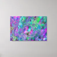 Purple, Green and Blue Marble Bokeh Fluid Art  Canvas Print