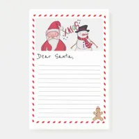 Dear Santa Xmas Wish List Letter to North Pole Post-it Notes