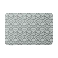 Modern Geometric Grey Nested Hexagons Bath Mat