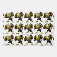 Cartoon Fighting Eagle Kitchen Towel