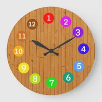 Paint Pallette Rainbow Colors Large Clock