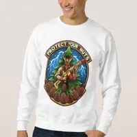 Fierce Cartoon Squirrel Defending Pine Cones  Sweatshirt