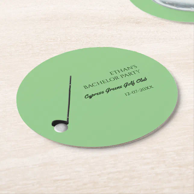 Golf Bachelor Party - Golfing trip Classic Stylish Round Paper Coaster