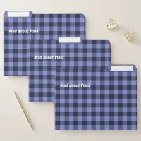 Buffalo Plaid Blue & Black Monogram Simple | File Folder