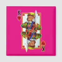 Teddy Bear King of Hearts Magnet