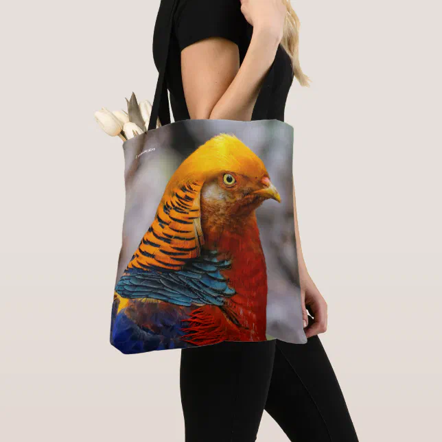 Stunning Profile of a Red Golden Pheasant Tote Bag
