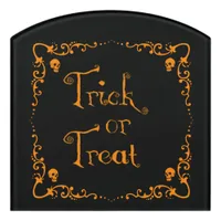 Halloween Pumpkin Orange Trick or Treat Door Sign