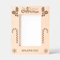 First Christmas Holly, Candy Canes, Show Name 5x7 Etched Frames