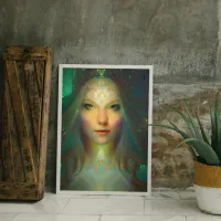 Glowing Goddess of Light Digital Fantasy Art 011 Poster