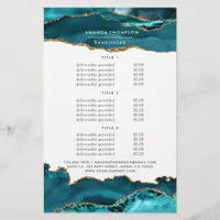 Teal - Turquoise and Gold Agate Stone Services Flyer