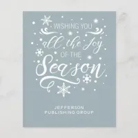 Budget Blue White Modern Business holiday Card