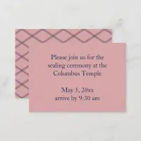 Blush Pink Diamonds Temple Sealing Invitation