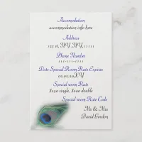 blue peacock  3.5 x 5 accomodation enclosure card