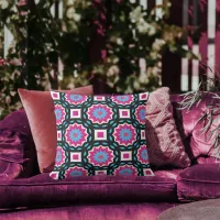 Chic Stylish Colorful Mosaic Geometric Pattern Outdoor Pillow