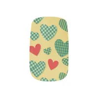 Hearts on Yellow Minx Nail Art