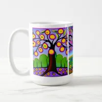 Colorful Trees | Folk Art | Whimsical AI Art Coffee Mug