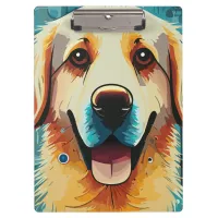 Happy Golden Retriever Dad Clipboard