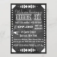 Customized Chalkboard Roaring 20s Party Invitation