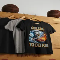 Flaming Grilling Skeleton T-Shirt