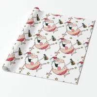 Christmas Funny Drunk Santa Cartoon Wrapping Paper