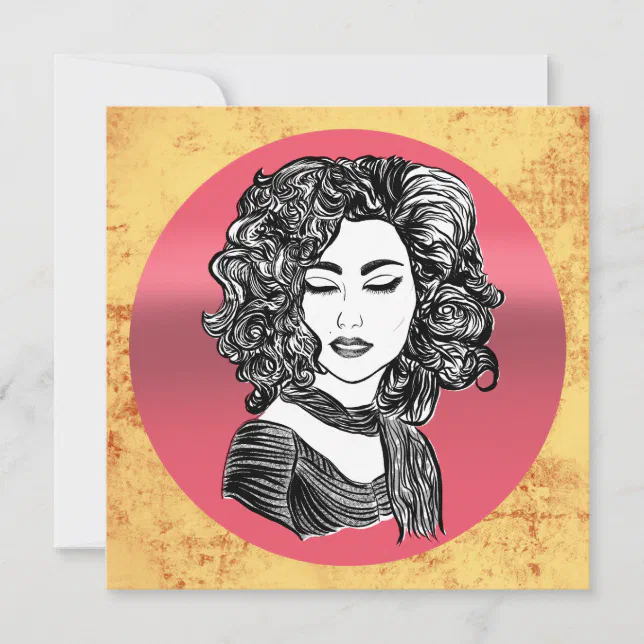 Beauty curly hair    card