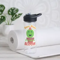 Boom Time To Bloom Cute Cactus Cartoon Joy Water Bottle